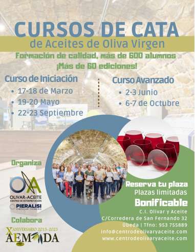 Curso de Iniciación a la Cata, Edición Fin de Semana 17-18 DE MARZO, del Centro de Interpretación OLIVAR Y ACEITE